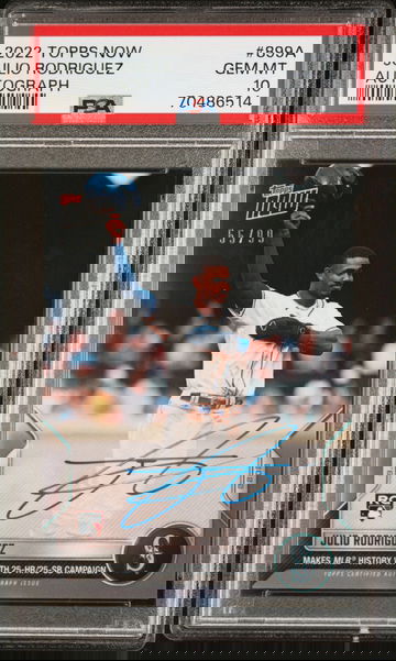 2022 TOPPS NOW JULIO RODRIGUEZ AUTOGRAPH RC #899A PSA 10