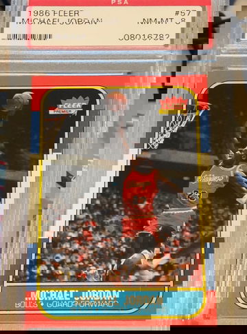 1986 Fleer Michael Jordan rookie psa 8