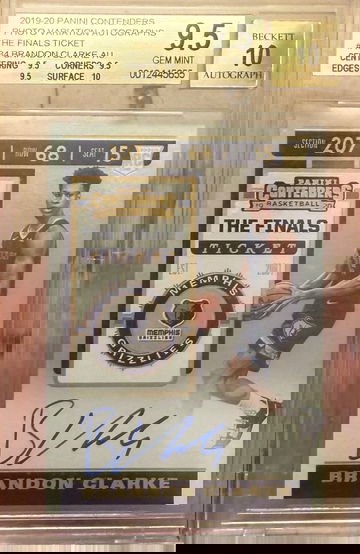 2019 Contenders Brandon Clarke Finals Ticket Rookie /49 BGS 9.5 Auto 10