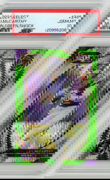 JJ MCCARTHY 2024 Panini Select Neon Green Shock Rc #46/499 PSA 10
