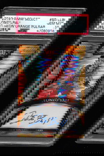 2019 PANINI SELECT LONZO BALL NEON ORANGE PULSAR AUTO