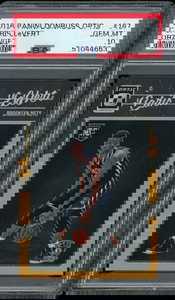 Caris LeVert 2016/17 Panini Donruss Optic RC #167 Orange PSA 10 GEM MINT 161/199 Nets Pacers