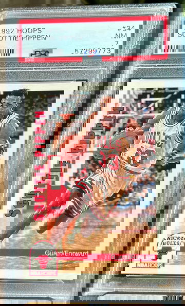 SCOTTIE PIPPEN 1992 NBA HOOPS #34 PSA Near MINT 7 Chicago Bulls HOF 🔥📈