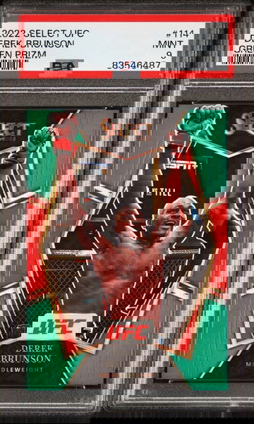 2022 Panini Select Green Prizm Derek Brunson #114 /5 PSA 9