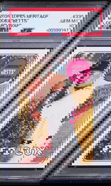 2018 Topps Heritage MOOKIE BETTS Color Swap Variation SSP CASE HIT PSA 10 GEM