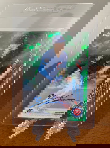 2020 Topps Chrome Update Sapphire Nico Hoerner Green Refractor Auto RC /50