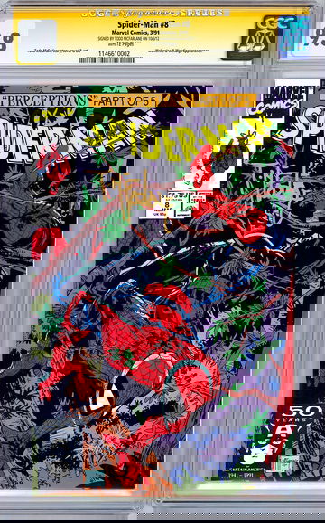 SPIDER-MAN #8 CGC-SS 9.8 *FIRST PRINT SIGNED BY ORIG ARTIST TODD MCFARLANE* 1991