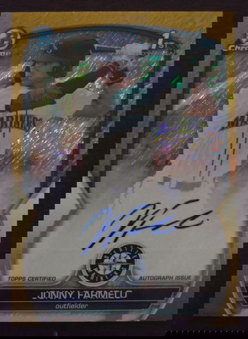 2023 Topps Bowman Draft 1st Jonny Farmelo Gold Shimmer Autograph /50