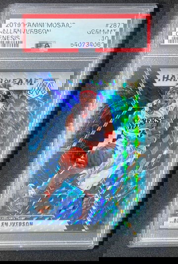 ALLEN IVERSON 2019-20 PANINI MOSAIC HALL OF FAME GENESIS PRIZM #287 PSA 10 GEM MINT