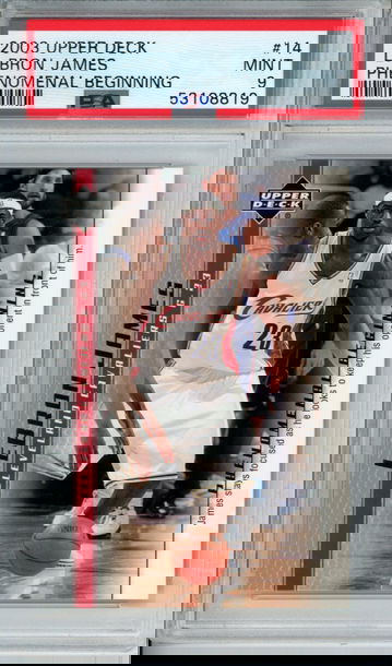 LEBRON JAMES 2003 Upper Deck Phenomenal Beginning #14 PSA 9 Mint Cavs Lakers Heat