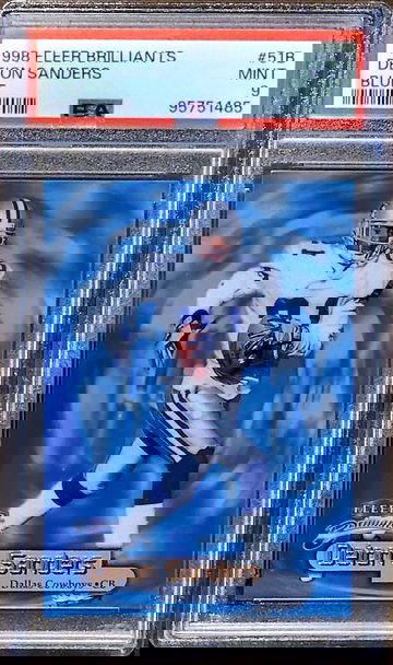 1998-99 SP DEION SANDERS Rare Fleer BRILLIANTS BLUE Parallel PSA 9 POP 3 No 10's