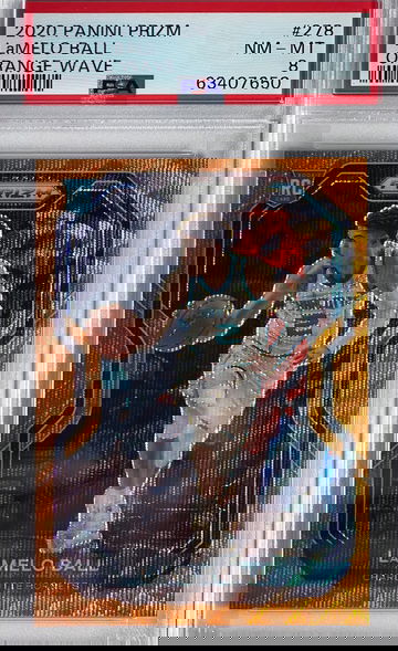 2020-21 Prizm LaMelo Ball RC Orange Wave PSA 8
