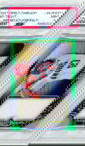 2022 Triple Threads #SJR1MT1 Mike Trout Single Jumbo Relics-Emerald PSA 9 MINT!