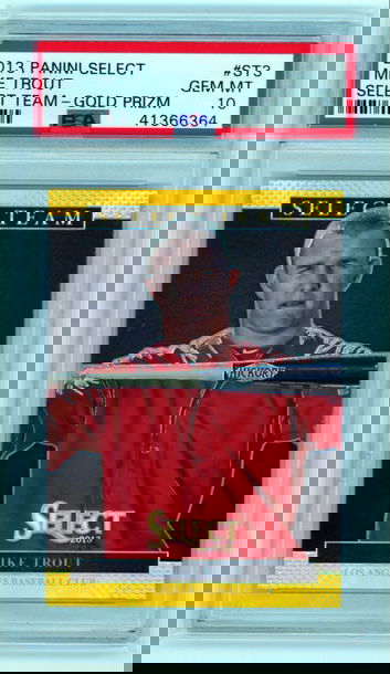 2013 Panini Select #ST3 Mike Trout Select Team-Gold Prizm! PSA 10 GEM MINT!