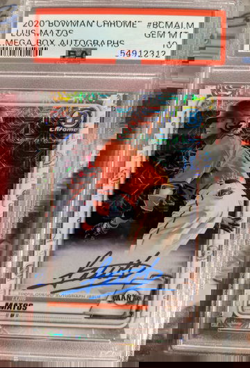 2020 Bowman Chrome Mega Box Luis Matos Auto PSA 10