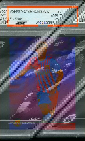 GAVI PINK /99 FC Barcelona Team Set 2021 Topps Rookie Card 21 PSA 9 RC