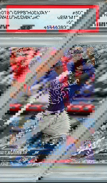 Ronald Acuña Jr. 2018 Topps Holiday #HMW50 PSA 10 Gem Mint Rookie RC! 6383