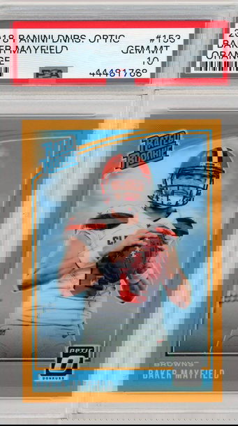 2018 Panini Optic Donruss Orange Holo Baker Mayfield PSA 10