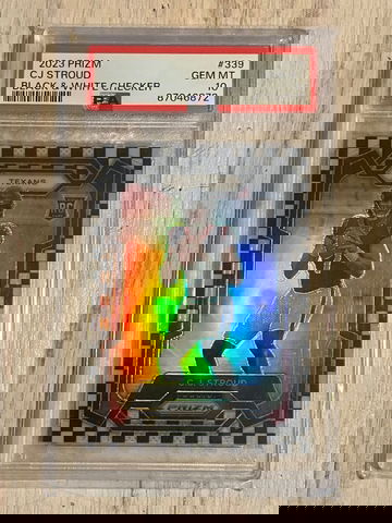 C.J. Stroud Prizm Rookie Card Black & White Checker SP Insert