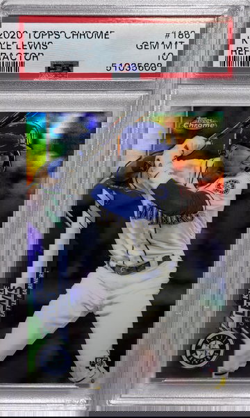 2020 topps chrome Kyle Lewis refractor psa 10