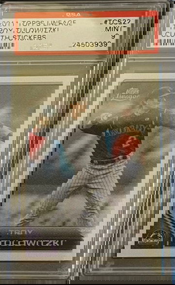 2011 TOPPS LINEAGE TROY TULOWITZKI CLOTH STICKERS PSA 9