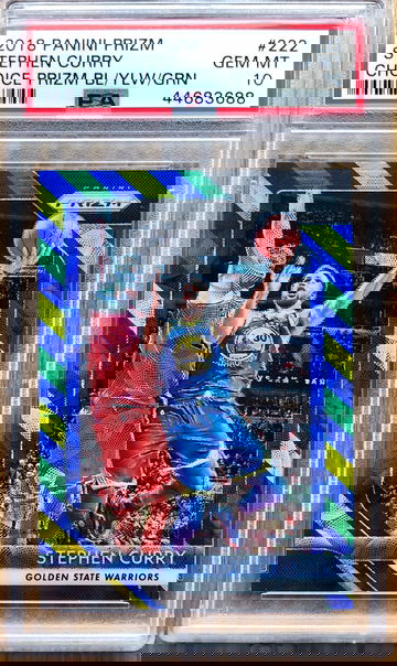 STEPH CURRY 2018-19 Prizm Choice Blue/Yellow/Green PSA 10