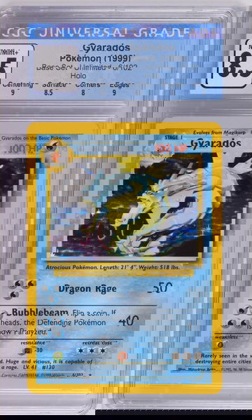 1999 Pokémon Base Set Gyarados #6/102 Unlimited Holo CGC 8.5