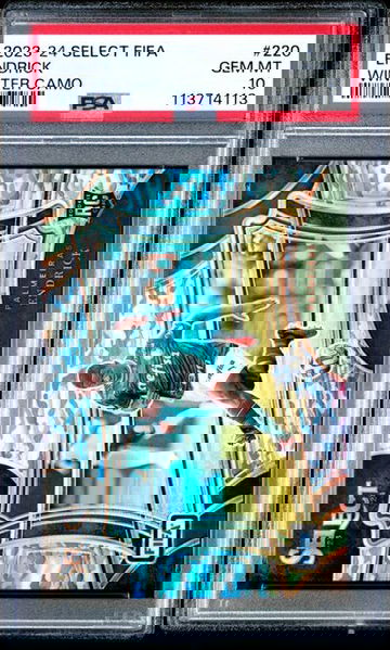 2023-24 PANINI SELECT FIFA ENDRICK RC WINTER CAMO PRIZM FIELD LEVEL /99 PSA 10