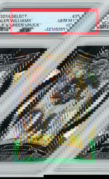 CALEB WILLIAMS 2024 Panini Select Black & Green Shock Rc #25 PSA 10