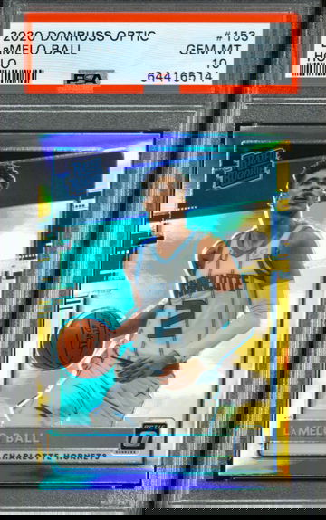 2020 Donruss Optic Holo Prizm #153 LaMelo Ball Hornets RC Rookie PSA 10 GEM MINT