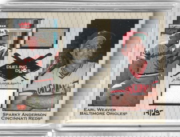 SPARKY ANDERSON / EARL WEAVER 2002 FLEER DUELING DUOS GAME JERSEY #14/25