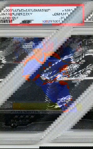 2005 UPPER DECK BLACK DIAMOND QUADRUPLE WAYNE GRETZKY CARD OILERS PSA 10 RARE