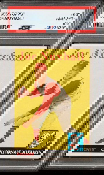 1958 Topps #63 JOE NUXHALL Reds PSA 8.5 NM/MT+