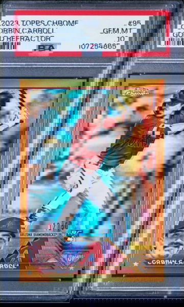 2023 Topps Chrome Corbin Carroll RC Gold Refractor #95 12/50 PSA 10