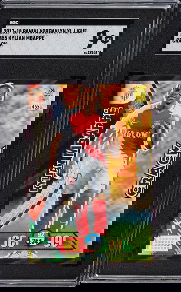 2017 Panini Adrenalyn XL Gold Foil CRACK SGC 9 Kylian Mbappe ROOKIE RC World