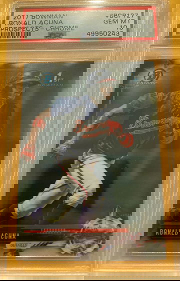 2017 bowman bcp127 chrome Ronald acuna psa 10 gem mint
