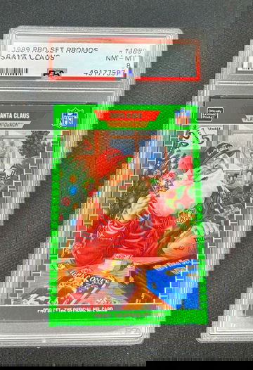 1989 Santa Claus Pro Set Promos Green NFL Player Coach Official Card PSA 8 #1989