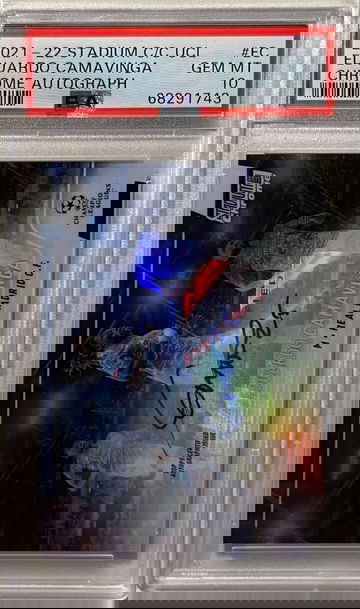 2021-22 Stadium Club Chrome UCL Eduardo Camavinga Auto PSA 10 Real Madrid