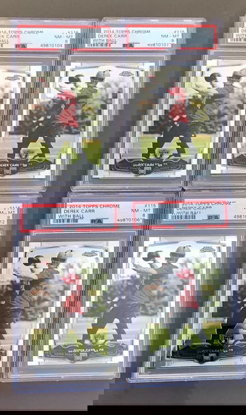 (4) 2014 Topps Chrome Derek Carr