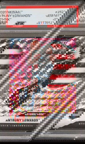 2020 Panini Mosiac Anthony Edwards Camo Pink National Pride Rookie RC PSA 10