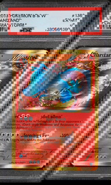 2013 Pokemon Black and White Plasma Storm Charizard #136 PSA 6
