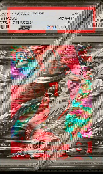 2023 Panini Chronicles Draft Spectra CJ Stroud RC 1/99 Celestial PSA 8 NM-MT SP