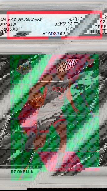 2019-20 Mosaic #210 Kz Okpala Green Mosaic RC PSA 10 Gem Mint