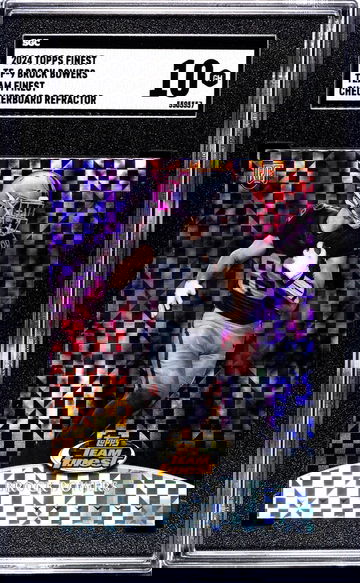 2024 Topps Finest #TF-9 Brock Bowers Team Finest Checkerboard Refractor SGC 10