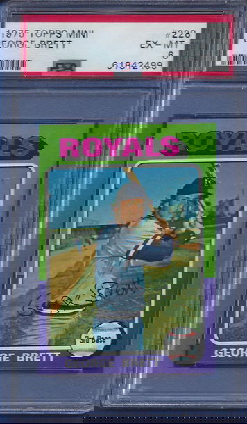 1975 Topps Mini #228 George Brett RC PSA 6 Just Graded (BillsGridironGreats)