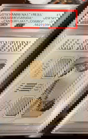 2015 Panini National Treasures Ted WIlliams / Stan Musial All-Century Material Combos PSA 10