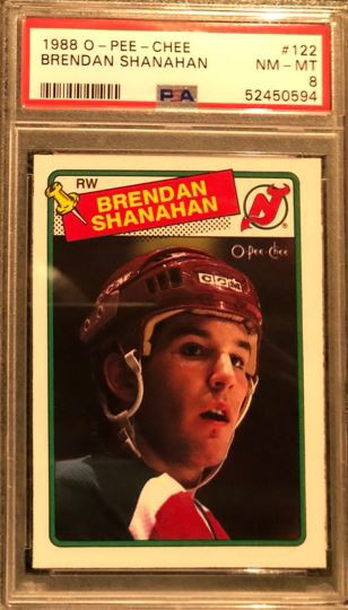 1988 O-PEE-CHEE #122 BRENDAN SHANAHAN ROOKIE CARD PSA 8 *SHIPS FROM CANADA*