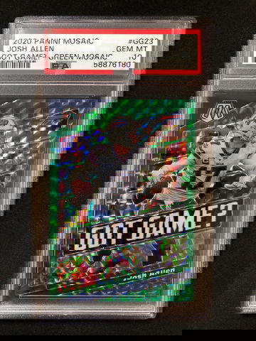 2020 Panini Mosaic - Josh Allen - Got Game Green Mosaic Prizm PSA 10 Gem Mint