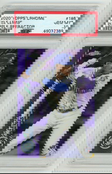 2020 Topps Chrome Kyle Lewis Purple Refractor /299 PSA 10 Seattle Mariners