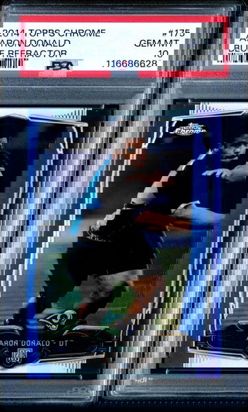 2014 Topps Chrome Blue Refractor /199 Aaron Donald #175 Rookie RC POP 6 PSA 10 !